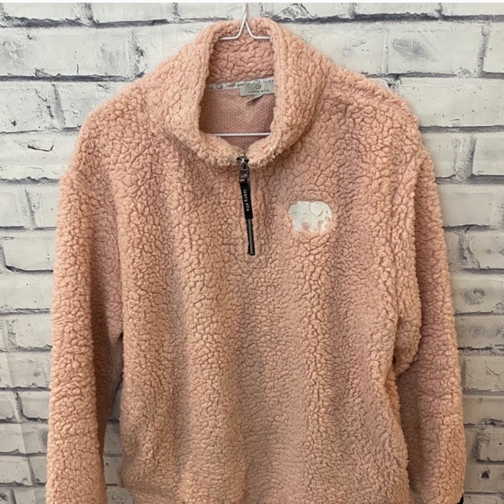 S Ivory Ella Pink Fleece Pullover